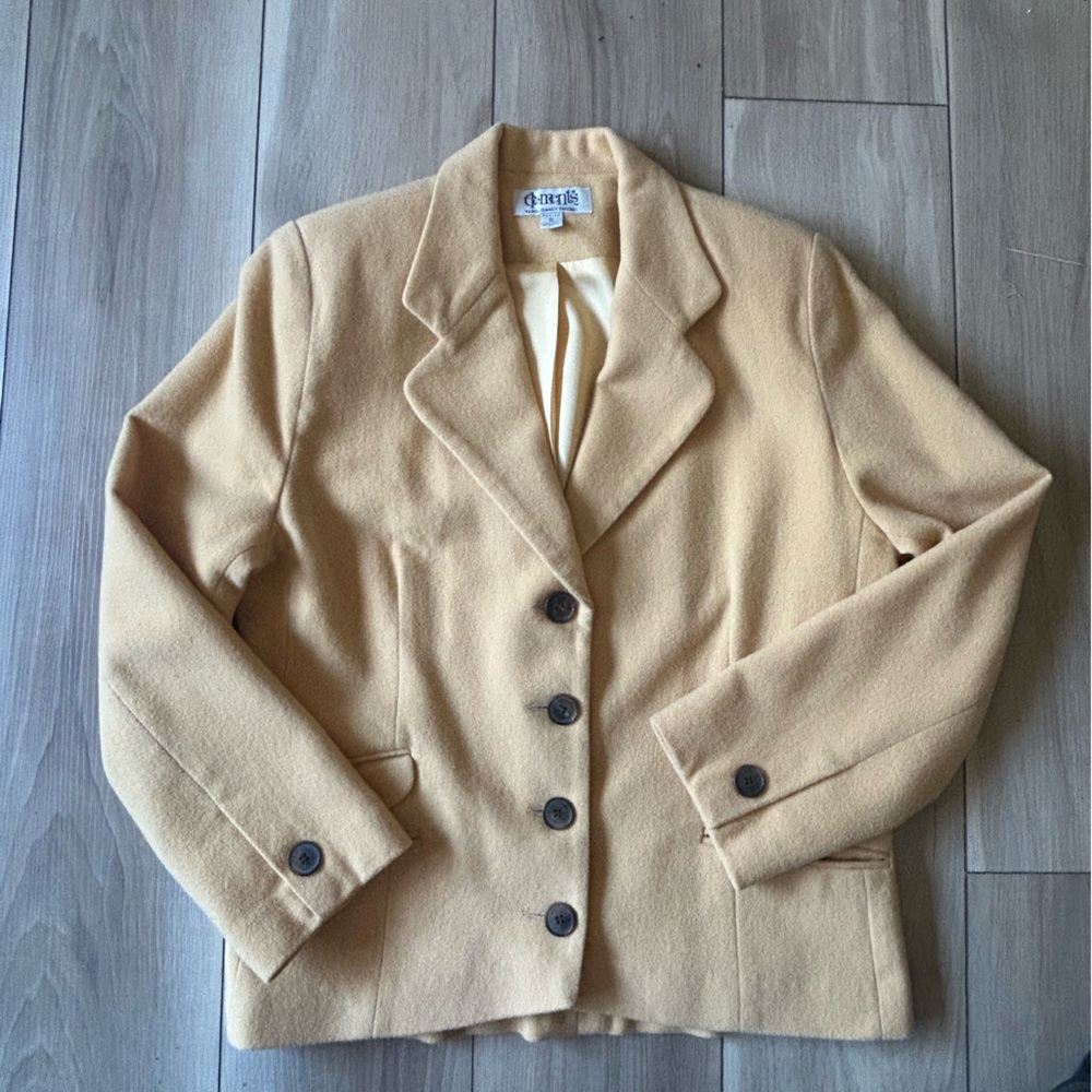 Element by Spiegel Creamy yellow wool blend lined well made vintage Blazer